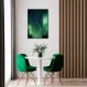 Quadro Aurora Boreal Finlândia 86x60 Filete Preto