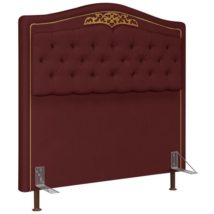 Cabeceira Cama Box Casal 140cm Imperial J02 Suede Vinho - Mpozenato