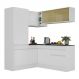 Armário de Cozinha Completa de Canto com Rodapé Veneza Multimóveis V2088 Branco