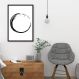 Quadro Circulo Budista Enso 43x30 Caixa Preto