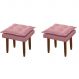 Kit 2 Puffs Decorativos Quadrado com Pés Palito Heloíse Veludo Rosê