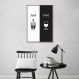 Quadro Cozinha AM PM - Café e Vinho 43x30 Filete Marrom