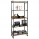 Estante Multiuso 5 Prateleiras Escritório Estilo Industrial Form C01 187x80 cm Carvalho - Lyam Decor