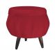 Puff Pétala Pés Palito Tabaco Suede Vermelho