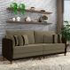 Sofá Living Montecarlo 2 Lugares Bipartido 172cm Pés em Madeira Veludo/PU Castor/Marrom G33 - Gran Belo