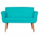 Namoradeira Decorativa Isabela Pés Palito Suede Azul Turquesa - DS Estofados