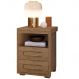 Mesa de Cabeceira Pés Madeira 2 Gavetas Tóquio 100% MDF Castanho