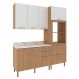 Cozinha Modulada 4 Pecas 200 cm Freijo Branco Marmore Branco Tecno Mobili
