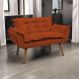 Namoradeira Decorativa Para Sala Recepção Manicure Consultório Escritório Suede Terracota