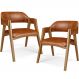 Kit 02 Cadeiras Para Sala de Jantar e Estar Living Estofada Suran L02 Couríssimo Camel - Lyam