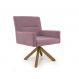 Poltrona Giratória Angel III Veludo Rosa