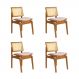 Conjunto 4 Cadeiras de Jantar Atlântida Amêndoa e Linho Off White - WP 59125