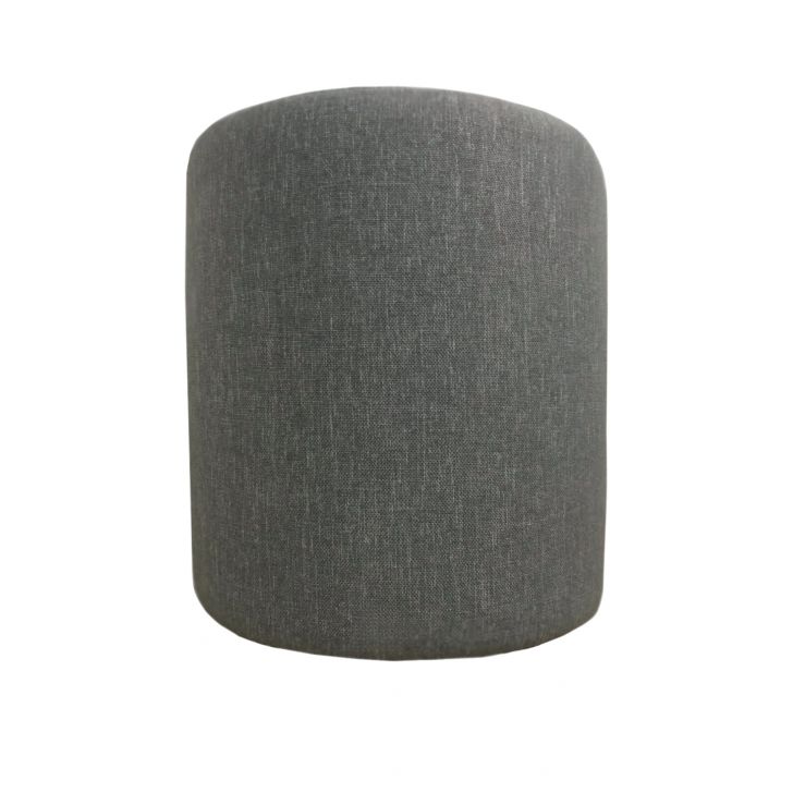 Puff Redondo Não é Segredo Linho Cinza Vazado Pé Fixo 40x45 NSPR03L-F