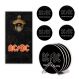 Kit 4 Porta Copos Rock ACDC C/ Suporte + Abridor de Garrafas