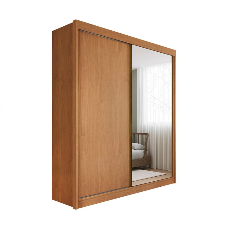 Guarda-roupa Casal Com Espelho Trento 2 Portas 4 Gavetas Cinamomo