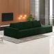 Sofá Ilha Modulado Milos 312cm Puff Lateral Veludo Verde G33 - Gran Belo