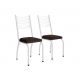 Conjunto com 2 Cadeiras Ludi Marrom Escuro e Branco