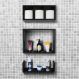 Conjunto Kit 3 Nichos Prateleiras Decorativas Preta para Banheiro
