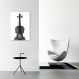 Quadro Instrumento Musical Violino 100x70 Filete Branco