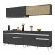 Armário de Cozinha Compacta 240cm Veneza Multimóveis V3696 Preto/Branco