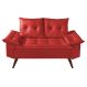 Sofa 2 Lugares Bariloche Retro Courino Vermelho Couro Sintetico Essencial Estofados