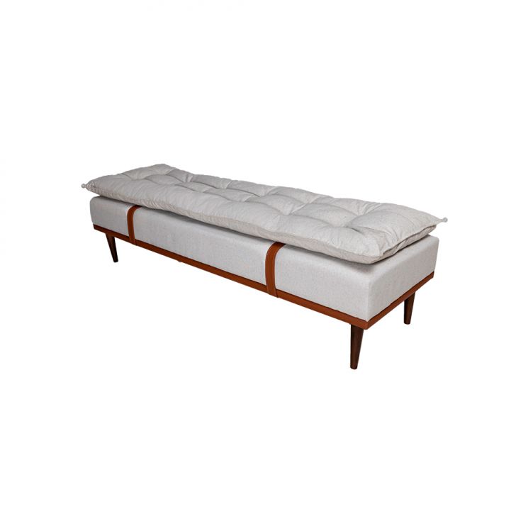 Banco | Banqueta 2 Lugares Drop Off White e Amêndoa 160 cm