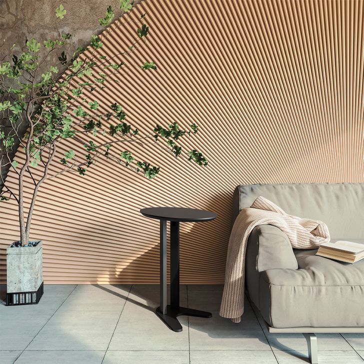 Mesa Lateral Oval Simon Preta