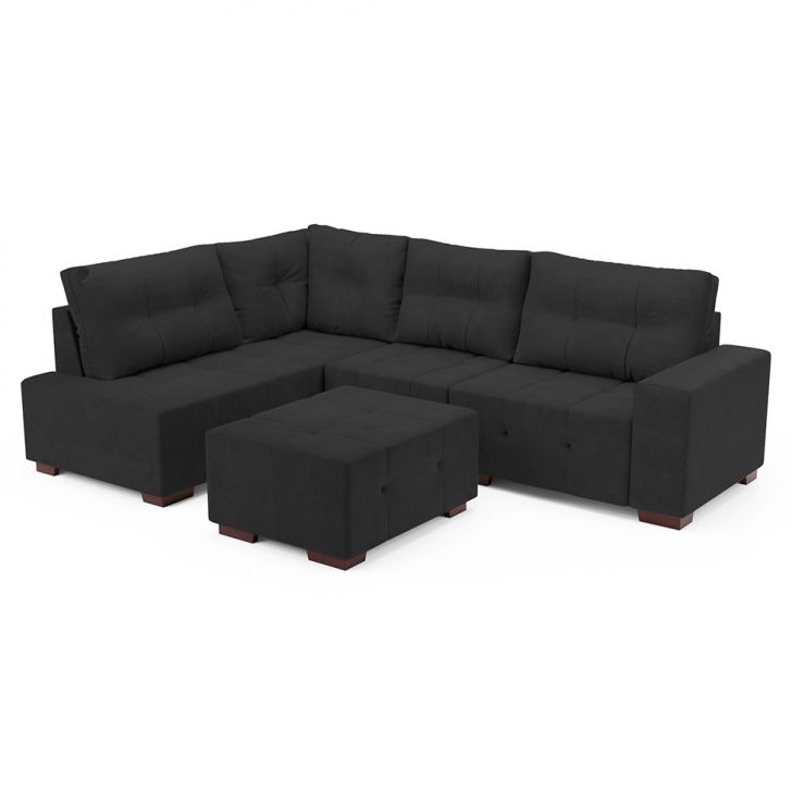 Image of Sofá De Canto 8 Lugares Ipanema Suede Cinza Escuro PLA-MO489UP92WTJMOB