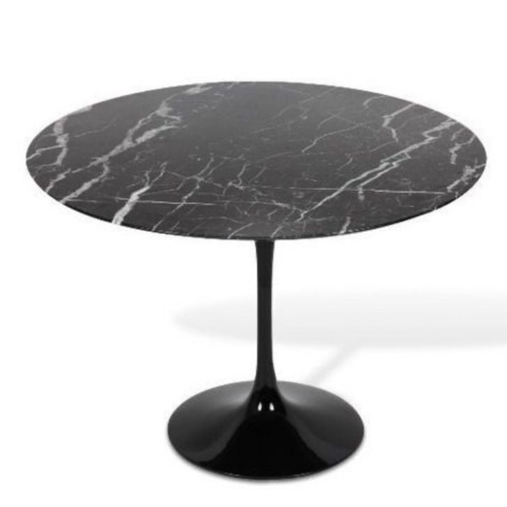Mesa de Jantar Tulipa Saarinen Redonda 160 cm Mármore Nero