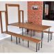 Kit Mesa Dobrável Retrátil De Parede 9 Lugares Com Bancos | Banquetas (2,15m) Noronha