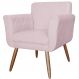 Poltrona Decorativa Isabela em Tressê Suede Rosê - DS Estofados