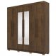 Guarda Roupa Casal 218cm Com Espelho Elegance Imbuia Rústico - Vila Rica