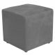 Puff Quadrado Decorativo L02 Suede Cinza - Lyam Decor