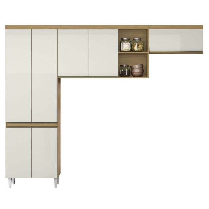 Cozinha Compacta 3 Peças 270cm 2012190 Atacama Off White ARMoveis