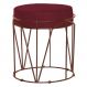 Puff Decorativo Sala de Estar Base Bronze Chloe Suede Bordô G41 - Gran Belo