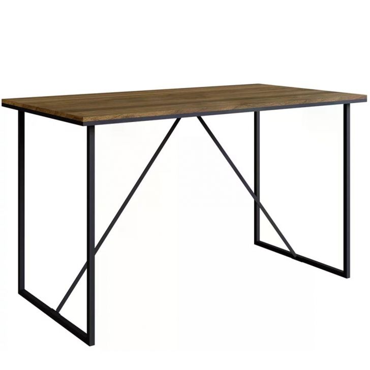 Mesa Office Estilo Industrial SW006 Preto Noce Oro PP