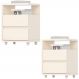 Kit 2 Mesas De Cabeceira 2 Gavetas 48 cm Campeche Off White Henn