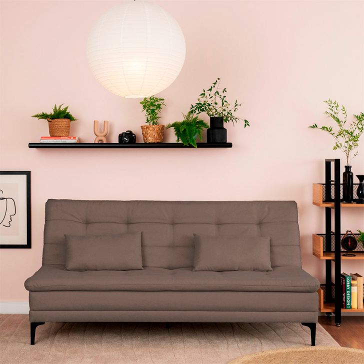 Sofá-Cama Casal 3 Lugares Prince Linho Marrom