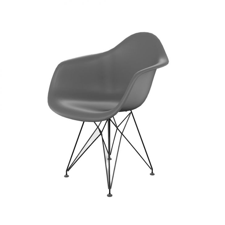 Cadeira Eames Arm Eiffel Konkret e Preta
