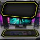 Tapete Mousepad Protetor De Mesa Gamer Preto Borda Amarelo - 70x35cm