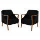 Kit 2 Poltronas Decorativas para Sala de Estar Capitonê Lapa M22 Veludo Preto - Mpozenato