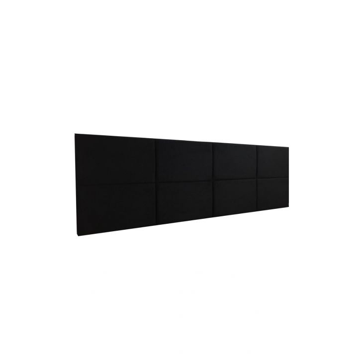 Cabeceira Estofada Queen 8 Blocos Não é Segredo Suede Animale Preto 160x60