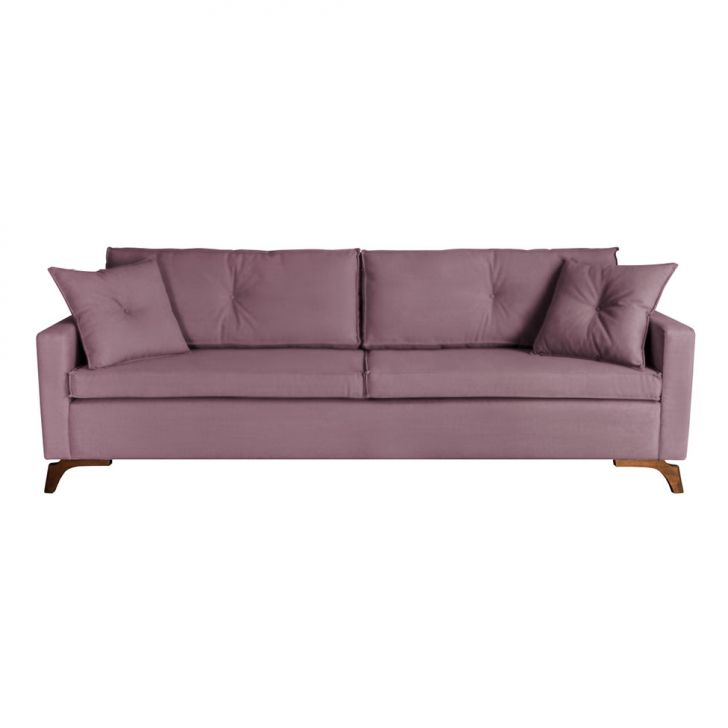 Image of Sofá 3 Lugares Viena Veludo Rosa 190 Cm PLA-SO964UP92KCPMOB