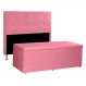Kit Cabeceira e Calçadeira Baú King 1,95m Berlim Suede Rosa - Pallazio