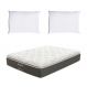 Image of Colchão Queen Safira Plush Molas Ensacadas (34x158x198) Branco e Cinza com 2 Travesseiros Guldi Soft Nasa Branco MO895MA92SGPMOB