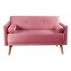 Sofá 2 Lugares Luma Suede Rosa com Pés em Madeira 1,40M