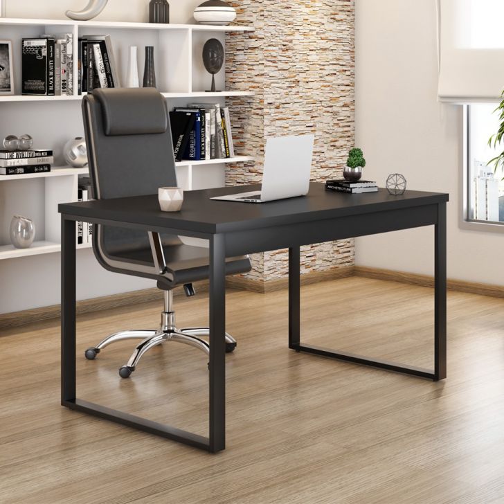 Mesa de Escritório Málaga Preta 120 cm
