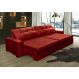Sofá Retrátil e Reclinavel Oklahoma 2,92 Mts Com Molas e Pillow no Assento Tecido Suede Vermelho - Cama InBox