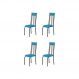 Kit 4 Cadeiras Anatômicas 0.120 Estofada Craqueado/Azul - Marcheli