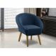 Poltrona Para Sala Decorativa Milena Veludo Azul Adonai Estofados